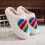 Rainbow Heart Slippers Fleece-Lined Thick Sole Unisex Size 7 4