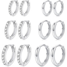 Hypoallergenic Cubic Zirconia Cartilage Huggie Earrings