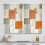 Boho Kitchen Curtains Orange Beige Grey 27.5x39 in 2
