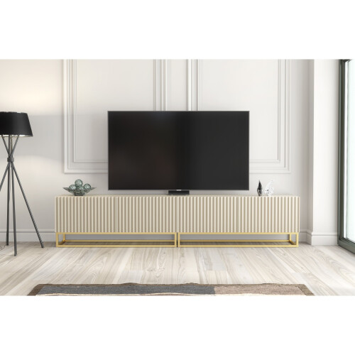 Creative Furniture Ripple Duo 200cm TV Unit - Cashmere Modern Fluted Design 2