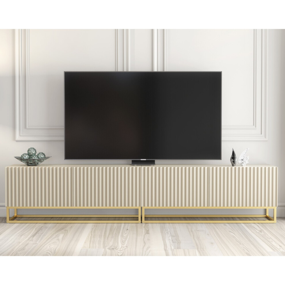 Creative Furniture Ripple Duo 200Cm Tv Unit - Cashmere Modern Fluted Design