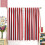 Abstract Red White Stripe Thermal Curtains Rod Pocket 63x63 8