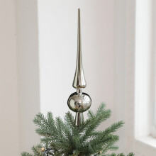 Christmas Tree Topper Vintage Spherical Silver 11 inch