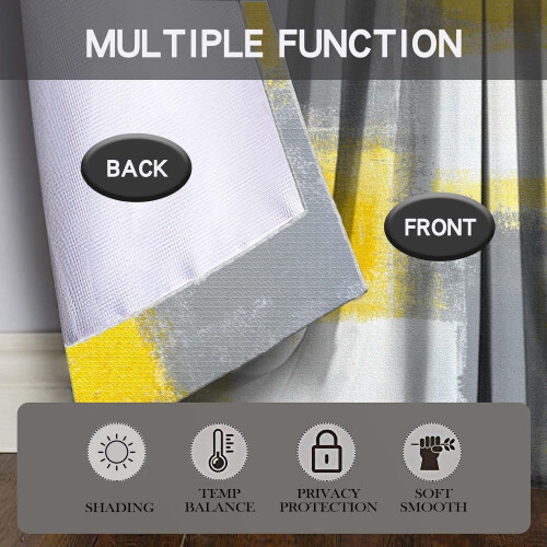 Kitchen Curtains Set Brown Beige Modern Abstract 3-Pc 1