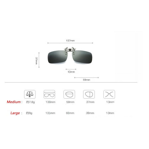 Tooloflife Polarized Clip-on Sunglasses UV400 Protection 2
