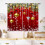 Christmas Curtains 2 Panel Red Gold Ball Snowflake 55x39 1