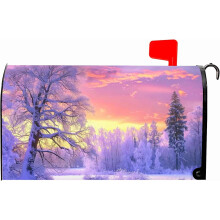 Magnetic Winter Mailbox Cover Snowflake Tree Design 21x25.5