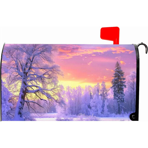 Magnetic Winter Mailbox Cover Snowflake Tree Design 21x25.5