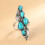 Western Water Drop Turquoise Ring for Women Size 7 1