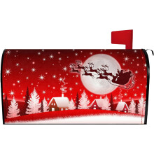 Red Christmas Mailbox Cover 25.5x21 Inch Magnetic Waterproof
