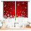 Christmas Kitchen Curtains Red White Snowflakes 2 Panels 1