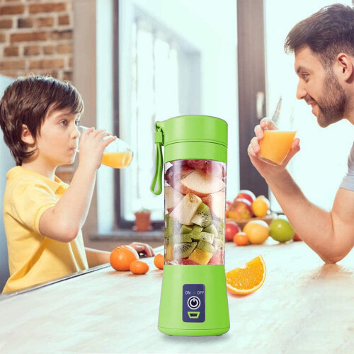 Portable USB Rechargeable Handheld Blender 6 Blades Green 2