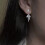 Gothic Punk Tie Bow Earrings Silver Cross Tassel 1 Pair 5