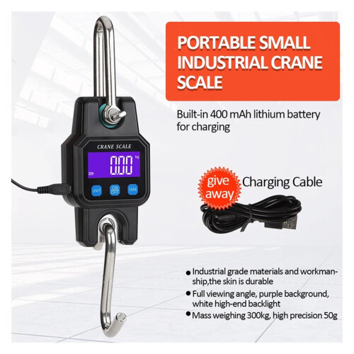 Digital Hanging Scale Stainless Steel Hook 300 kg 2