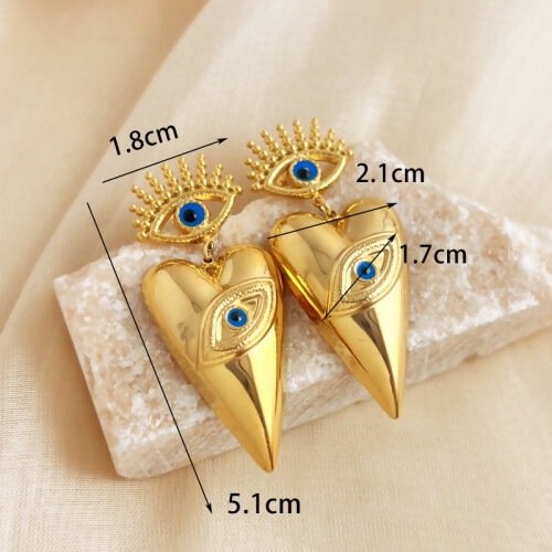 Women's 18K Gold Plated Devil's Eye Stud Earrings 1