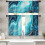 Marble Kitchen Curtains Blue Gold 36 Inch Abstract Texture 1