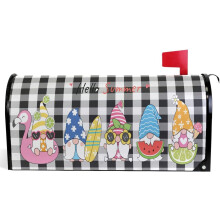 Summer Gnomes Mailbox Cover Magnetic Outdoor Decor 25x21