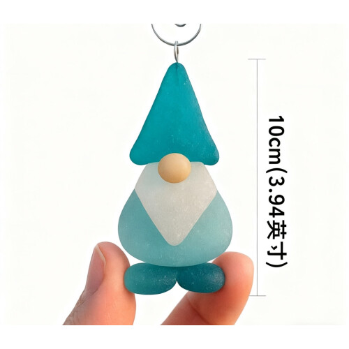 Gnome Sea Glass Ornament Handmade Beach Theme 2