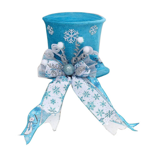 Sky Blue Christmas Tree Topper Hat Gingerbread Man 8.66 Inch 1
