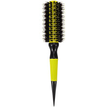 Supvox Yellow Round Hair Brush Soft Nylon Bristles Curly