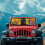 Floral Black Cat Windshield Sun Shade for Jeep Rubicon 2