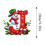 Red Initial Christmas Ornament Acrylic Snowman with Green 2