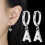 925 Silver Hoop Huggie Earrings with Dangle Letters 1