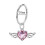 Stainless Steel Glitter Belly Button Ring CZ 7 8
