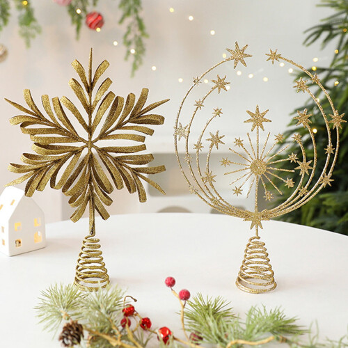Christmas Gold Snowflake Tree Topper 13 in 1