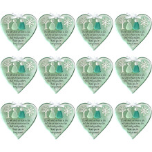 Heart Sea Glass Friendship Ornament Green 12PCS 3.15 inch