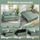 Three-Way Two-Seater Sofa Bed - Green 6