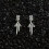 Gothic Punk Tie Bow Earrings Silver Cross Tassel 1 Pair 1