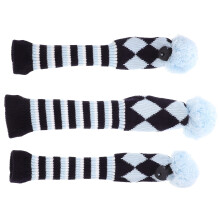 Nicehomfit White Knitted Golf Headcover Set for Driver and