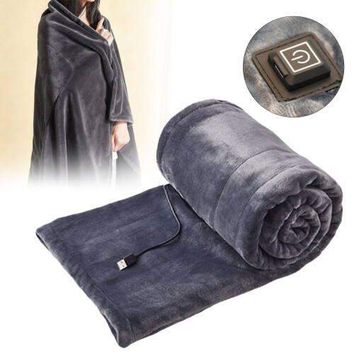 USB Electric Blanket Brown 100x80cm Washable with Auto 1