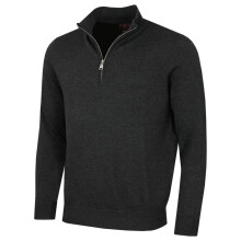 (S, Charcoal) Oscar Jacobson Mens Wetherby 1/2 Zip Soft Stylish Golf Sweater