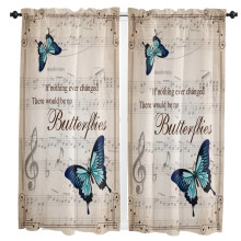 Musical Notes Curtain for Living Room Kids Bedroom Kitchen