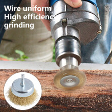 Wire Wheel Brush Hex Shank Quick-Change Brass-Plated