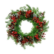 Artificial Christmas Wreath 15.7 inch Green Rattan