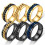 Stainless Steel Rotatable Bottle Opener Ring Gold Blue Size 3