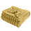 Ribbed Fleece Throw Blanket Yellow 90.5x78.7 in 1