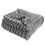 Fuzzy Ribbed Throw Blanket Grey 78.7 x 59 in 1