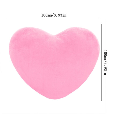 Coussin décoratif doux en forme de cœur rose 2