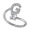 Women's Stainless Steel Initial Letter Ring with Cubic 1