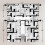 Kitchen Curtains Set of 3 Black Grey White Geometric Tier 5