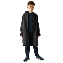 (9-13 Yrs, Black/Dark Grey) Regatta Kids Spirit Of Adventure Hooded Waterproof Warm Drying Changing Robe