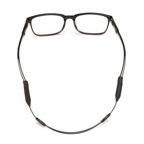 Adjustable Glasses Straps Black Silicone 1 Set
