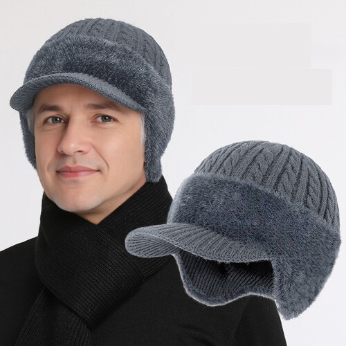 Knitted Thermal Hat Fleece-Lined 3-in-1 Baseball Style 2