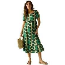 (18, Giant Square Flower Green) Regatta Womens Orla Kiely Midi Summer Dress