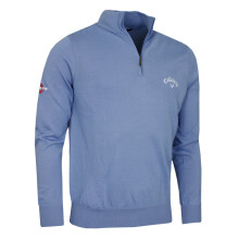 (S, Mid Vista Blue) Callaway Golf Mens Tour Logo Blended Merino Thermal Sweater