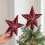 Velvet Glitter Star Tree Topper Red Silver 7.87 inch 4